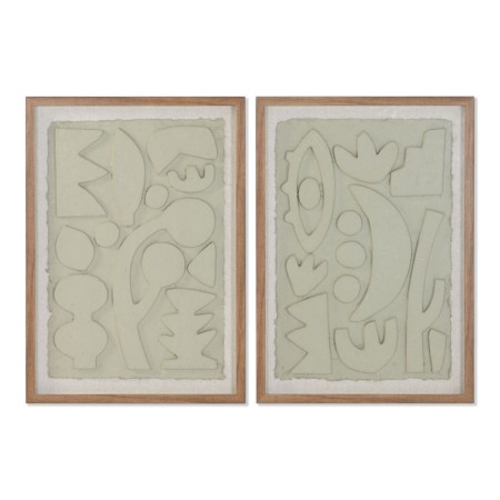 Cuadro Home ESPRIT Beige Abstracto Escandinavo 50 x 3 x 70 cm (2 Unidades)