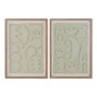 Cuadro Home ESPRIT Beige Abstracto Escandinavo 50 x 3 x 70 cm (2 Unidades)