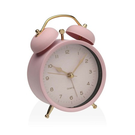 Reloj-Despertador Versa Rosa Metal 5,4 x 13,5 x 9,7 cm