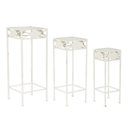 Jeu de 3 tables DKD Home Decor Métal Blanc (3 pcs) (30 x 30 x 70 cm)