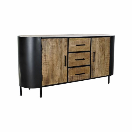 Buffet DKD Home Decor Naturel Noir Métal Bois de manguier (166 x 42 x 81,5 cm)