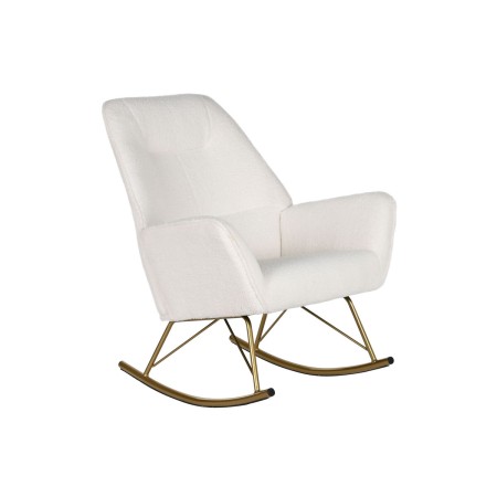 Mecedora Home ESPRIT Blanco Dorado Poliéster Metal 73 x 75 x 97 cm