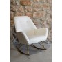 Mecedora Home ESPRIT Blanco Dorado Poliéster Metal 73 x 75 x 97 cm