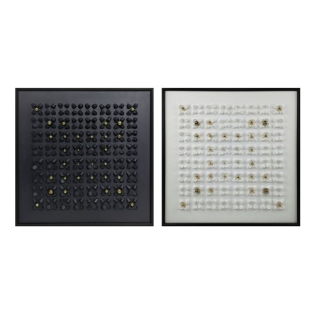 Cadre Home ESPRIT Blanc Noir Abstrait Moderne 100 x 3,5 x 100 cm (2 Unités)