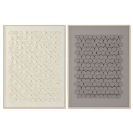 Cadre Home ESPRIT Beige Gris Abstrait Moderne 90 x 3,5 x 120 cm (2 Unités)