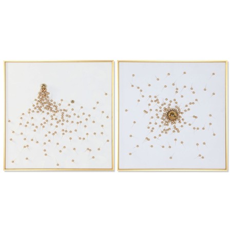 Cadre Home ESPRIT Blanc Doré Moderne 100 x 3,5 x 100 cm (2 Unités)