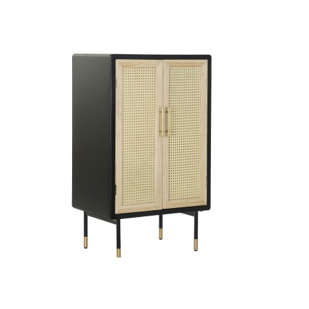 Buffet DKD Home Decor Naturel Noir Doré Rotin Pin (60 x 40 x 100 cm)