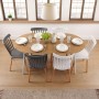 Mesa de Comedor Versa DOINYO Blanco Metal Madera MDF 80 x 75 x 160 cm