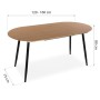 Mesa de Comedor Versa DOINYO Negro Metal Madera MDF 80 x 75 x 160 cm