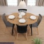 Mesa de Comedor Versa DOINYO Negro Metal Madera MDF 80 x 75 x 160 cm