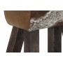 Tabouret DKD Home Decor Noir Bois Marron Cuir Blanc (50 x 35 x 75 cm)