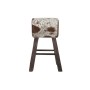 Tabouret DKD Home Decor Noir Bois Marron Cuir Blanc (50 x 35 x 75 cm)