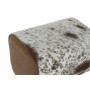 Tabouret DKD Home Decor Noir Bois Marron Cuir Blanc (50 x 35 x 75 cm)