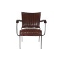 Siège DKD Home Decor Noir Métal Bois Marron Cuir (63 x 72 x 74 cm)