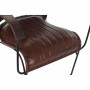 Siège DKD Home Decor Noir Métal Bois Marron Cuir (63 x 72 x 74 cm)