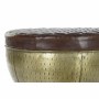 Meuble d'Appoint DKD Home Decor Doré Métal Cuir Brun foncé (40 x 40 x 48 cm)