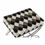 Banquette DKD Home Decor  Argenté Noir Marron Acier Cuir Blanc (53 x 40 x 43 cm)