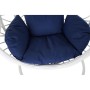 Chaise de jardin DKD Home Decor Blue marine Polyester rotin synthétique Aluminium Blanc (90 x 70 x 110 cm) (107 x 107 x 198 cm)