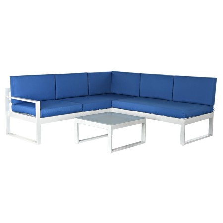 Canapé de jardin DKD Home Decor Bleu Polyester Aluminium (192 x 192 x 92 cm)