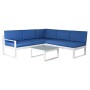 Canapé de jardin DKD Home Decor Bleu Polyester Aluminium (192 x 192 x 92 cm)