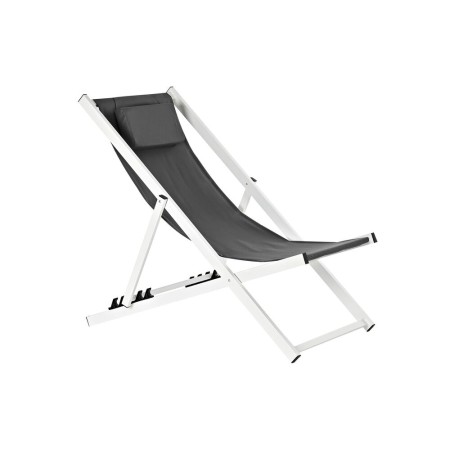 Chaise longue DKD Home Decor Noir Polyester Aluminium Blanc (102 x 63 x 98 cm)