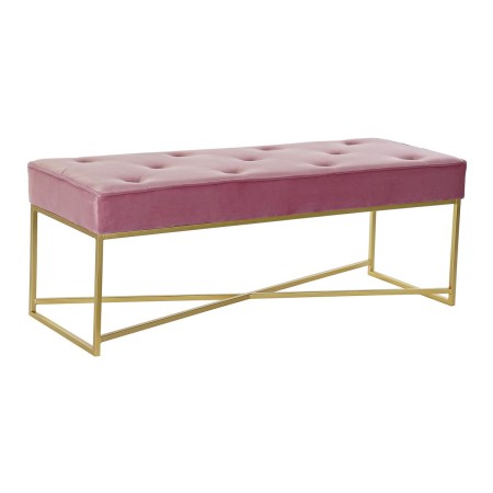 Banquette DKD Home Decor  Rose Doré Métal Polyester (120 x 45 x 45 cm)