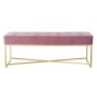 Banquette DKD Home Decor  Rose Doré Métal Polyester (120 x 45 x 45 cm)