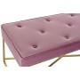 Banquette DKD Home Decor  Rose Doré Métal Polyester (120 x 45 x 45 cm)
