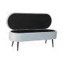 Banquette DKD Home Decor  Noir Métal Polyester Bleu ciel (120 x 40 x 45 cm)
