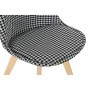 Chaise de Salle à Manger DKD Home Decor Naturel Noir Bois Polyester Blanc (47 x 50 x 80 cm)