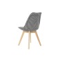 Chaise de Salle à Manger DKD Home Decor Naturel Noir Bois Polyester Blanc (47 x 50 x 80 cm)