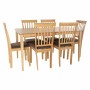 Ensemble Table + 6 Chaises DKD Home Decor Marron Clair Chêne Bois MDF (1,4 x 80 x 74 cm) (93 cm)