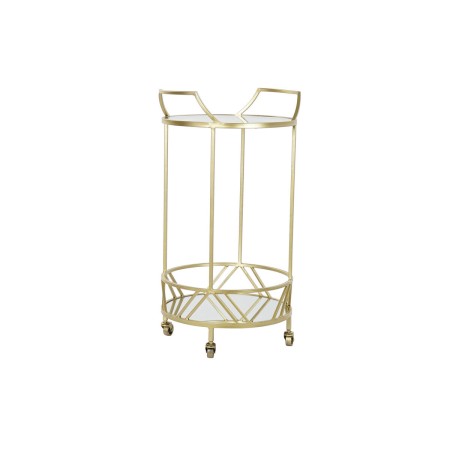 Chariot de service DKD Home Decor Miroir Verre Doré Métal (42 x 40 x 78 cm)