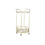 Chariot de service DKD Home Decor Miroir Verre Doré Métal (42 x 40 x 78 cm)