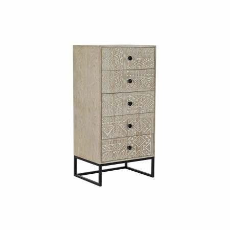 Caisson à Tiroirs DKD Home Decor Sapin Noir Métal Marron MDF (46 x 35 x 93 cm)