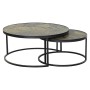 Jeu de 2 tables DKD Home Decor Sapin Métal (80 x 80 x 35 cm)