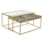 Jeu de 2 tables DKD Home Decor Verre Métal Bois (90 x 60 x 45 cm)