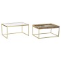 Jeu de 2 tables DKD Home Decor Verre Métal Bois (90 x 60 x 45 cm)