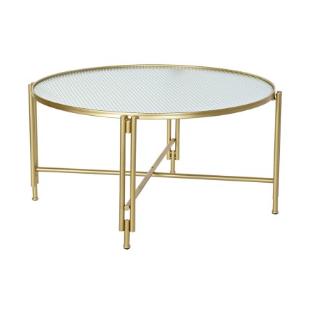 Table d'appoint DKD Home Decor Verre Métal (80 x 80 x 42,5 cm)