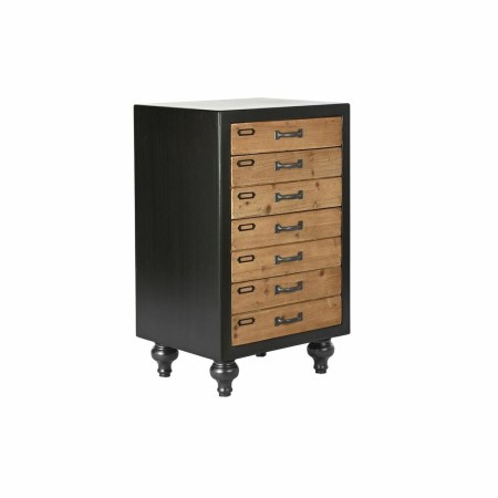 Caisson à Tiroirs DKD Home Decor Sapin Naturel Noir Vintage (47 x 38 x 77 cm)