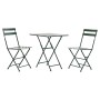 Ensemble Table + 2 Chaises DKD Home Decor Vert Métal (60 x 60 x 75 cm)