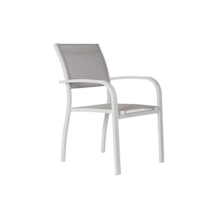 Chaise de jardin DKD Home Decor Gris Polyester Aluminium Blanc (57 x 64 x 86 cm)