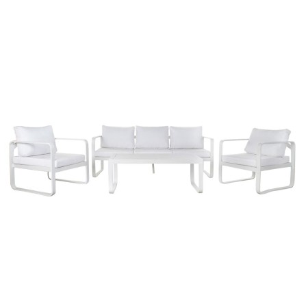 Canapé de jardin DKD Home Decor Blanc Polyester Aluminium (184 x 72 x 78 cm)