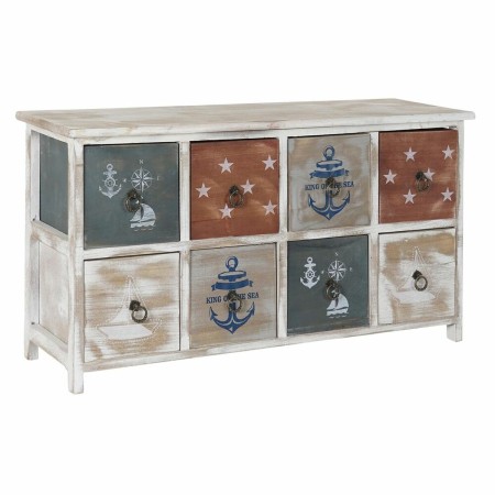 Caisson à Tiroirs DKD Home Decor Naturel Bleu MDF Bordeaux (84 x 28 x 47 cm)