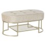 Coffre de Rangement DKD Home Decor Beige Doré Métal Polyester (100 x 48 x 47 cm)