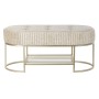 Coffre de Rangement DKD Home Decor Beige Doré Métal Polyester (100 x 48 x 47 cm)