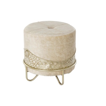 Repose-pied DKD Home Decor Beige Doré Métal Polyester (43 x 43 x 43 cm)