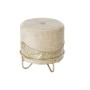 Repose-pied DKD Home Decor Beige Doré Métal Polyester (43 x 43 x 43 cm)