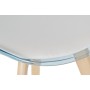 Chaise de Salle à Manger DKD Home Decor Naturel Bleu Blanc PVC Bouleau (54 x 47 x 81 cm)