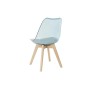 Chaise de Salle à Manger DKD Home Decor Naturel Bleu Blanc PVC Bouleau (54 x 47 x 81 cm)